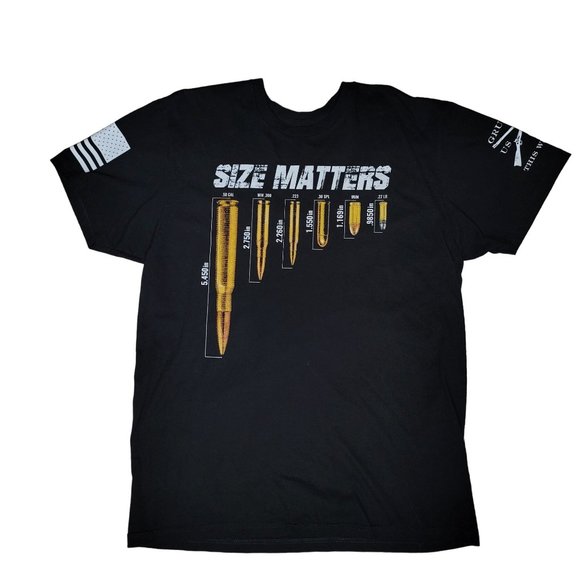 grunt styles military NRA size matters 2nd amendment tee shirt XL 100 cotton - Picture 1 of 6